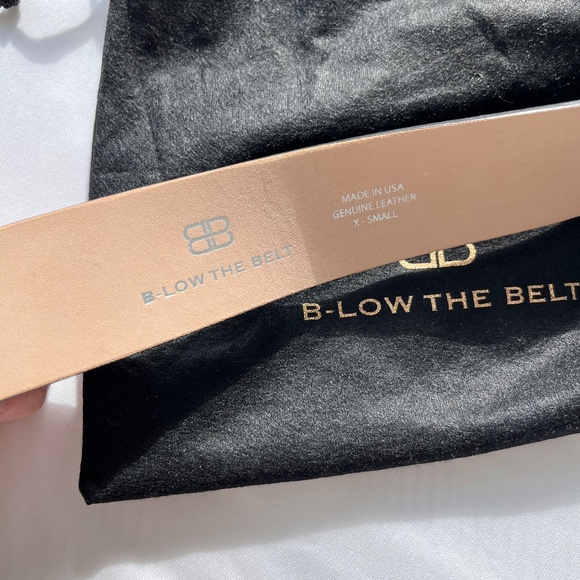 B-Low the Belt Baby Bell Bottom Black Silver Leather Belt Size XS - Picture 7 of 9